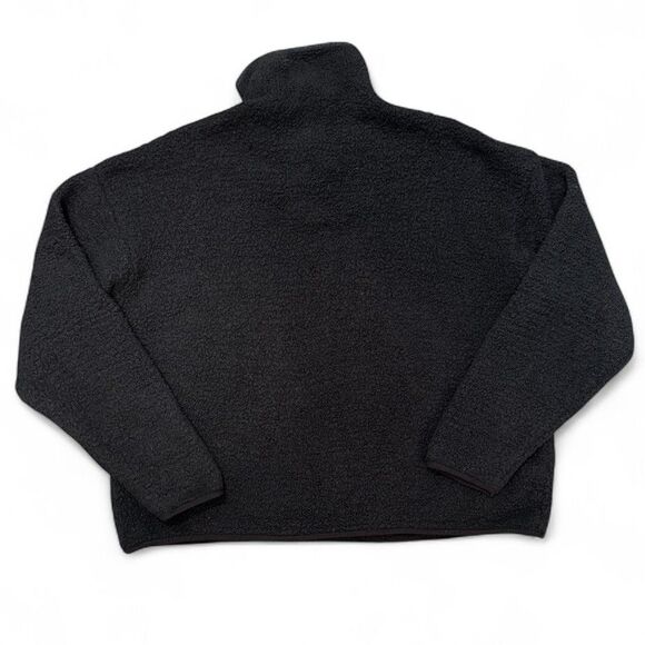 SKIMS Cozy Sherpa Pullover Sweater Quarter Snap Black Plus Sz 4X Teddy Fleece - Picture 3 of 9
